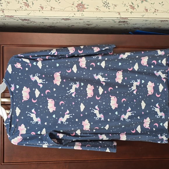 Wonder Nation Unicorn Nightgown - Blue and Pink. Size 10/12 - Picture 2 of 4